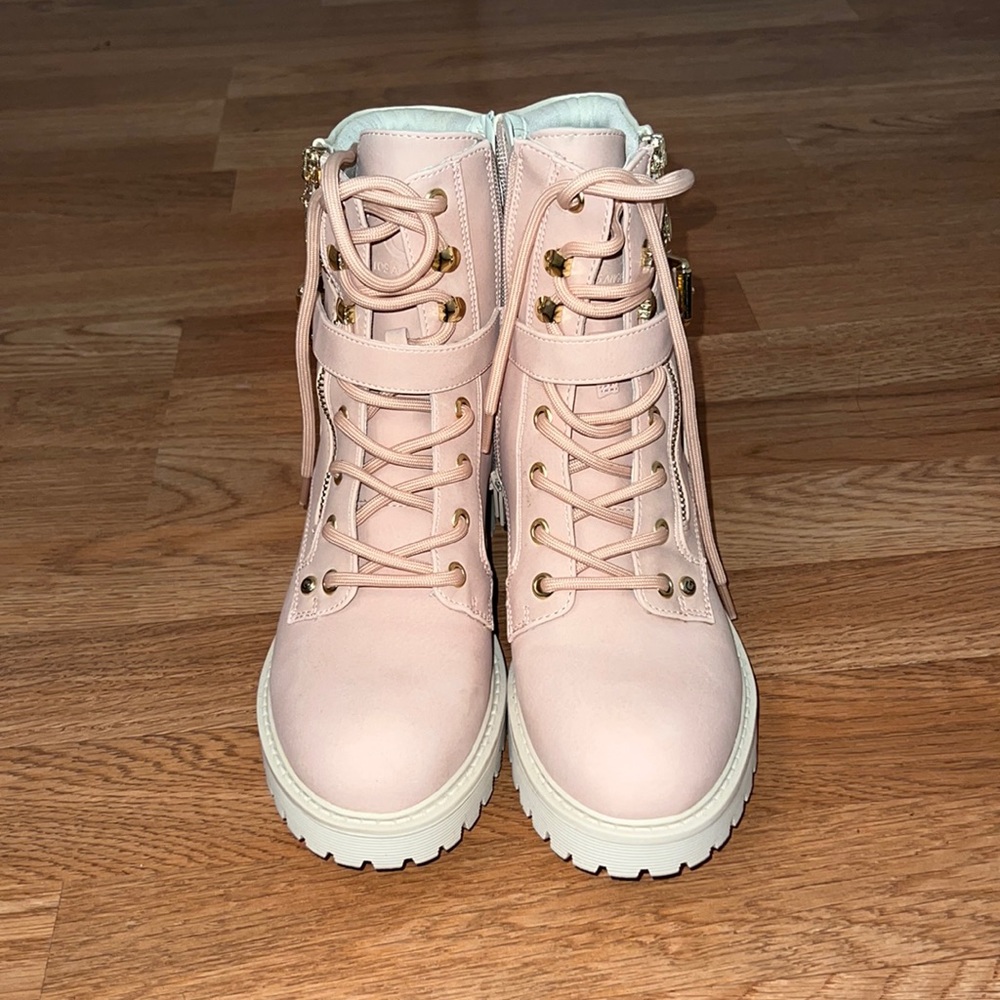 G Los Angeles pink fashion work boot